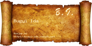 Bugyi Ida névjegykártya
