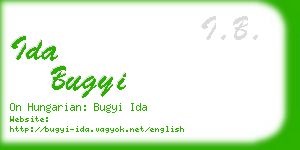 ida bugyi business card